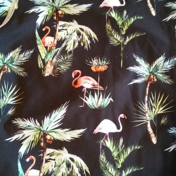 Emily Hsu Flamingo Leggings Tropical Print High Rise Active Size Small - Picture 4 of 9